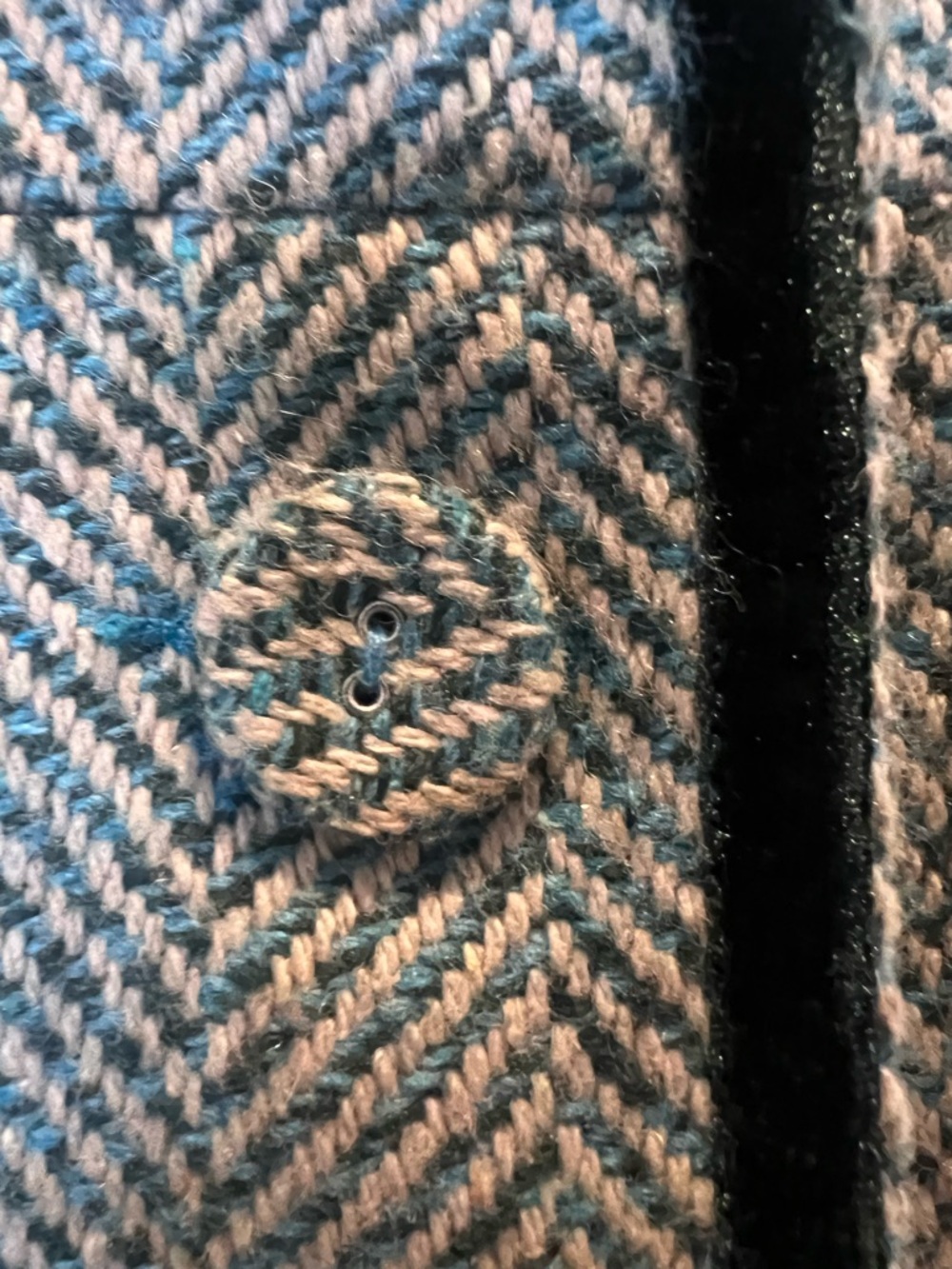 DELLA SPIGA Herringbone Tweed Blazer Tailored green blue Jacket - Picture 6 of 8